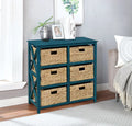 3 Tier Storage Cabinet with 6 Wicker Baskets O145