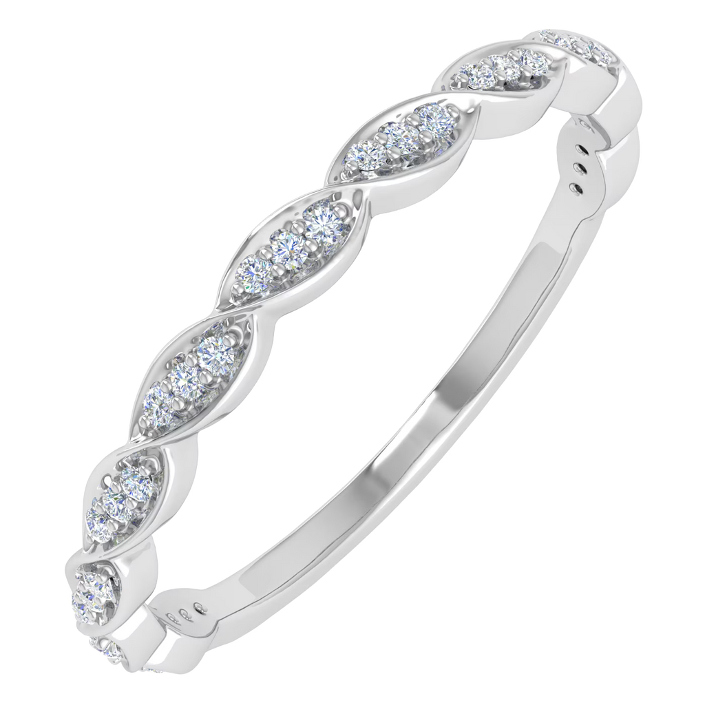 14K White Gold Diamond Eternity Wedding Band Ring H5521