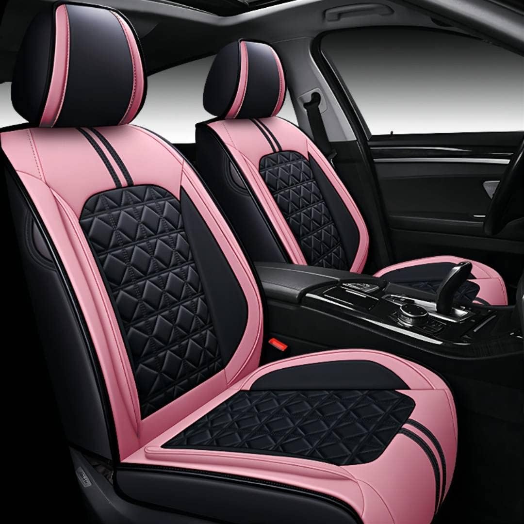 Black Synthetic Leather 5-Seater Full Set Seat Cover S3444
