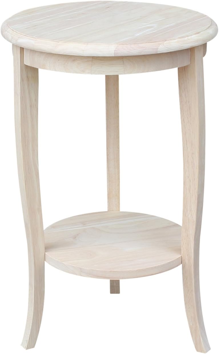 White Round End Table T724047