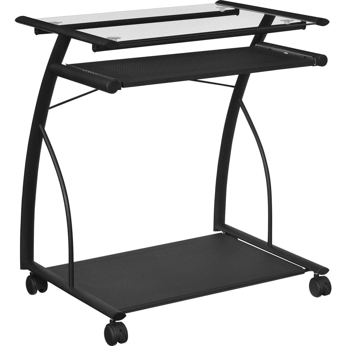 Black Mobile Computer Cart/Desk E18603
