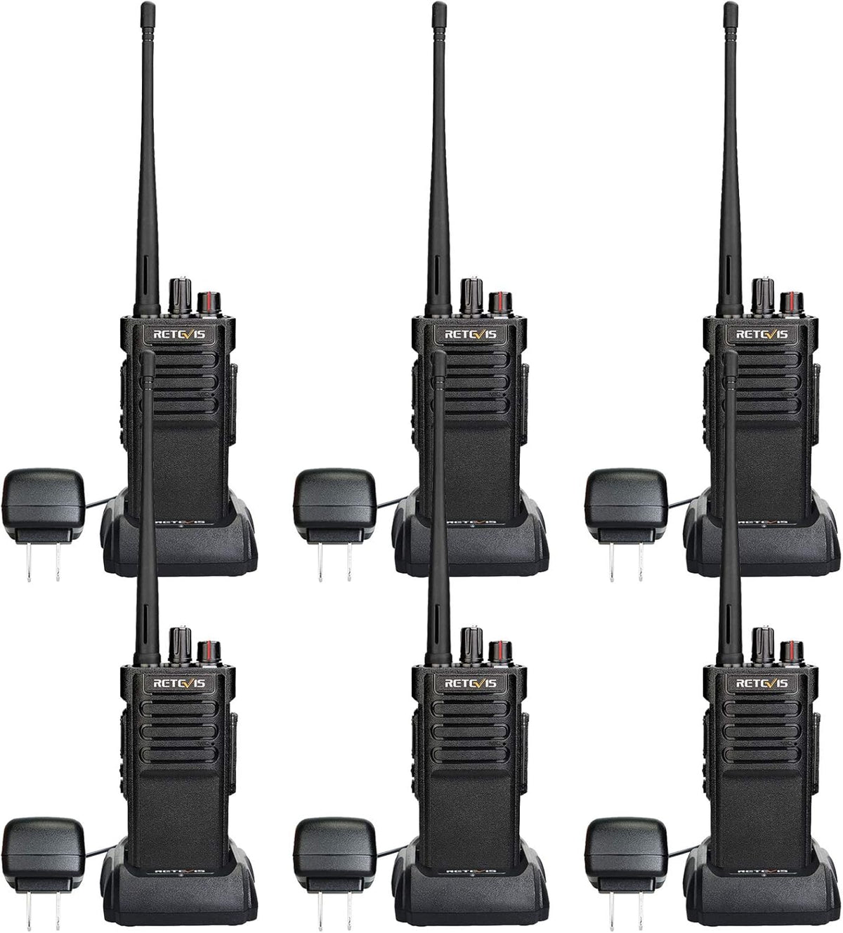 6 Pack Heavy Duty Two Way Radios with Charging Station V180982
