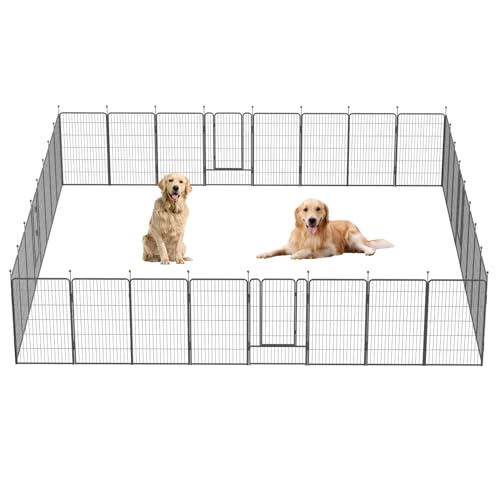 Silver Gray 8 Panels 32 inch Heavy Duty Folding Dog Playpen with Door Z388667