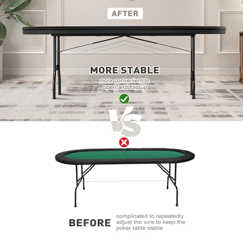 84" Foldable Blackjack Poker Table with Cup Holders W33662