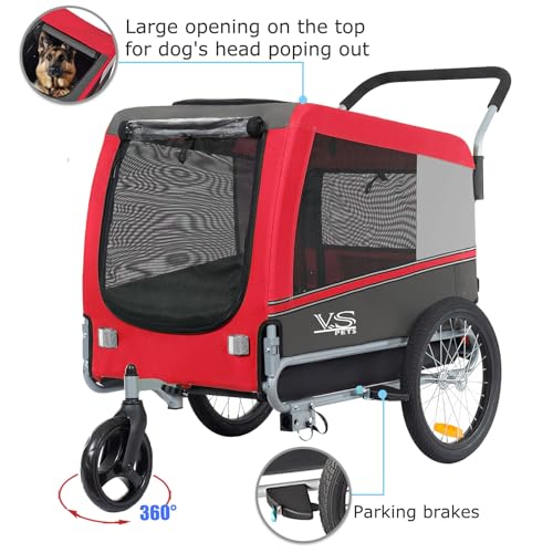 Large Dog Bike Trailer & Stroller for Dogs Up to 78 lbs V409