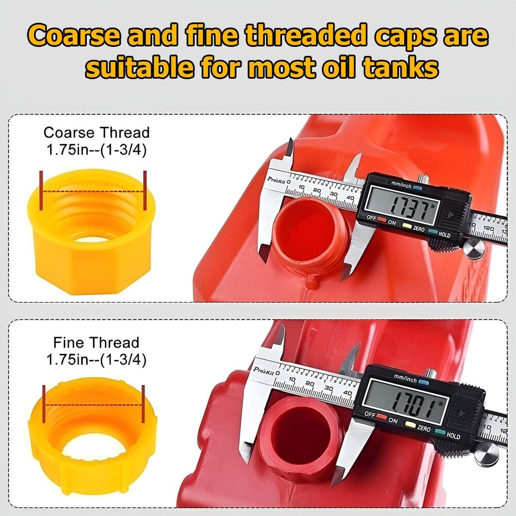 Gas Can Spout Replacement Kits, Flexible Gas Can Nozzle with Screw Collar Caps, Spout Sealing Cap, Rubber Gasket, Replacement Vent Caps J419