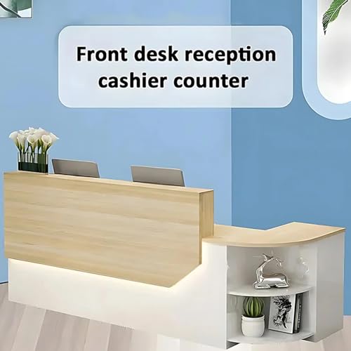 Black+White Curved Reception Desk with Lockable Storage G6039