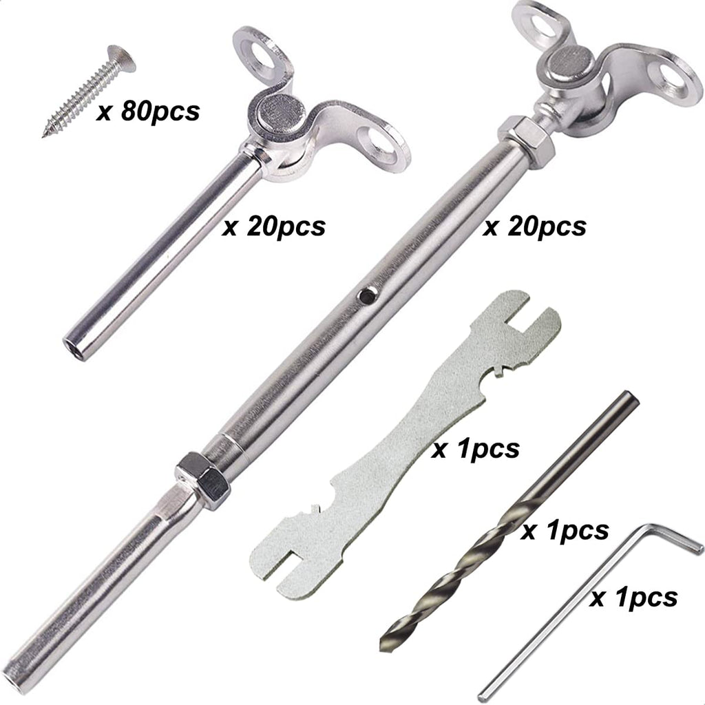 3/16 Cable Railing Hardware Kit T316 Marine Grade J63444