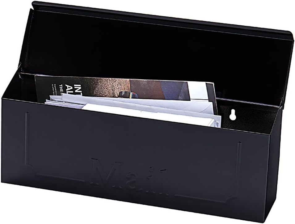 Black Wall-Mount Galvanized Steel Mailbox A888
