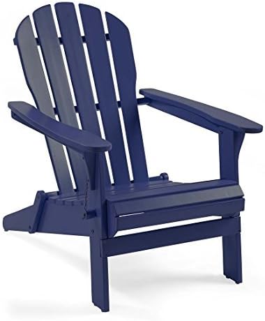 Foldable Eucalyptus Adirondack Chair, Black N6574