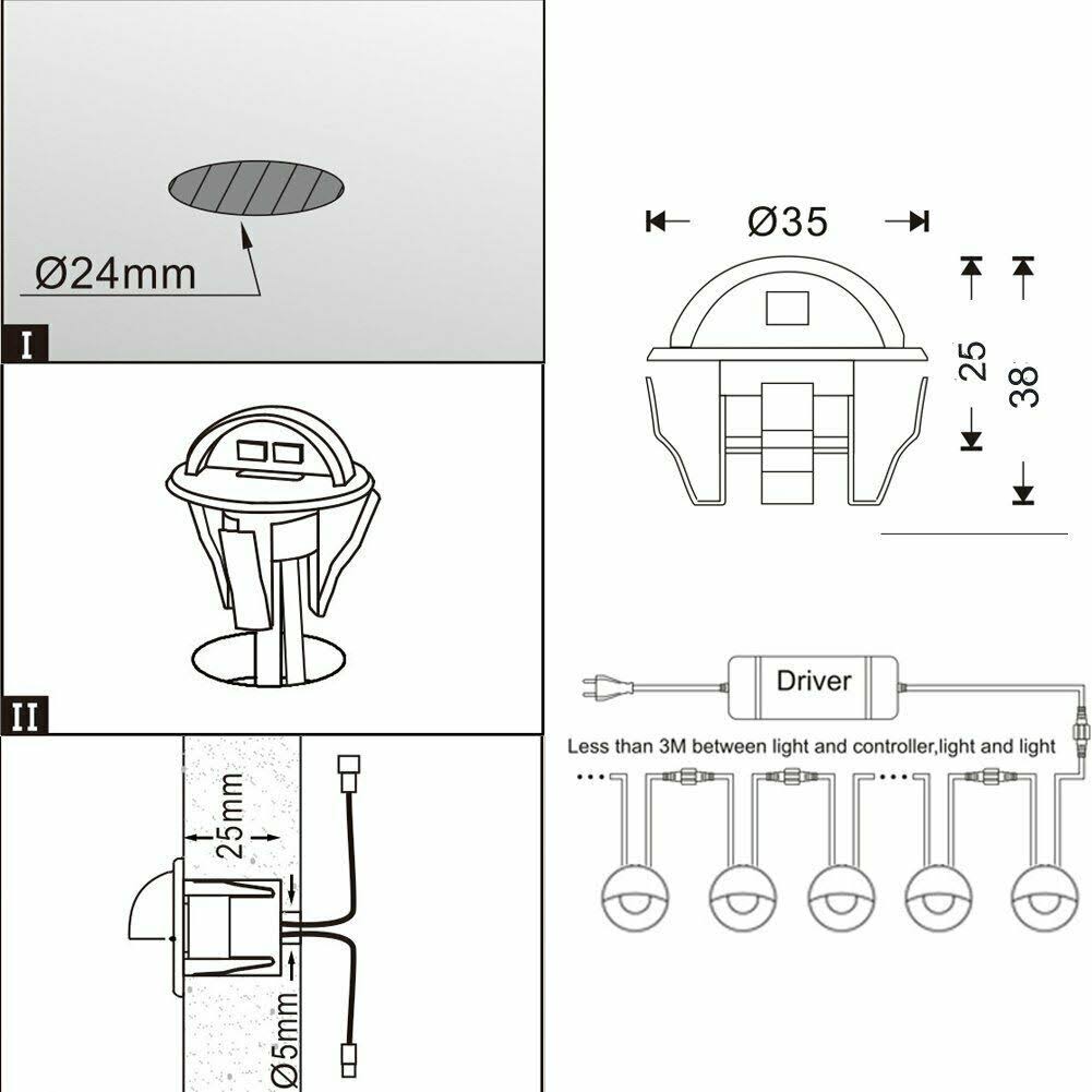 10 Pack Low Voltage LED Deck Lights Kit Y179