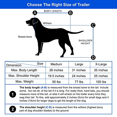 Large Dog Bike Trailer & Stroller for Dogs Up to 78 lbs V409
