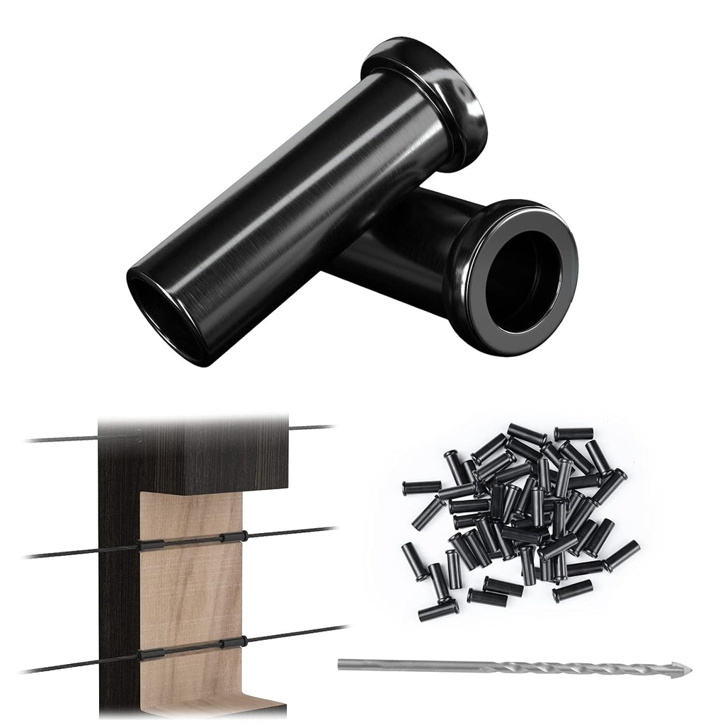 Black Stainless Steel Cable Railing Kit Hardware for 1/8 Wire Rope U17440