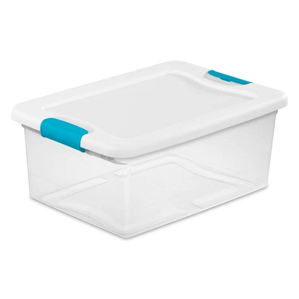 15-Qt. Clear Stackable Latching Storage Box Container (96 Pack) N246