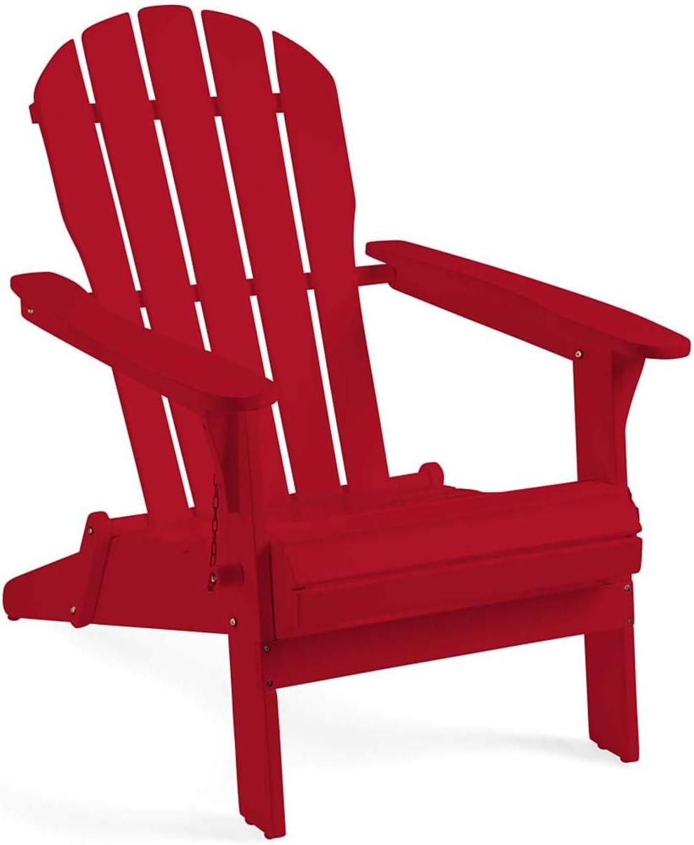 Foldable Eucalyptus Adirondack Chair, Black N6574
