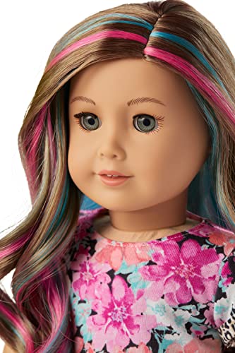 18-inch Doll with Gray Eyes, Caramel Hair, Dress W328056