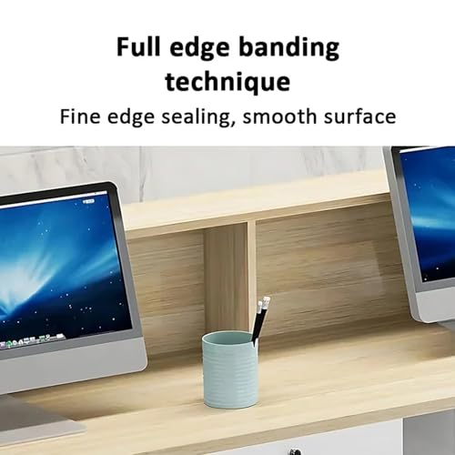 Black+White Curved Reception Desk with Lockable Storage G6039