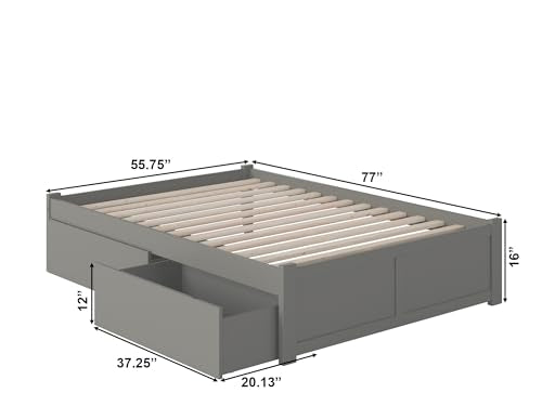 Platform Bed with Footboard & Storage Drawers Y452