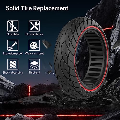 10x2.50 Solid Rubber Tubeless Scooter Tire 2pc Red Y8626