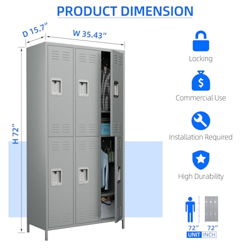 5 Door 72 inch Steel Storage Locker Q544