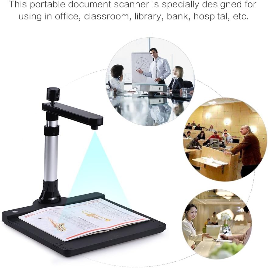 Adjustable Dual Lens Document Scanner with OCR Function LED Light A93401