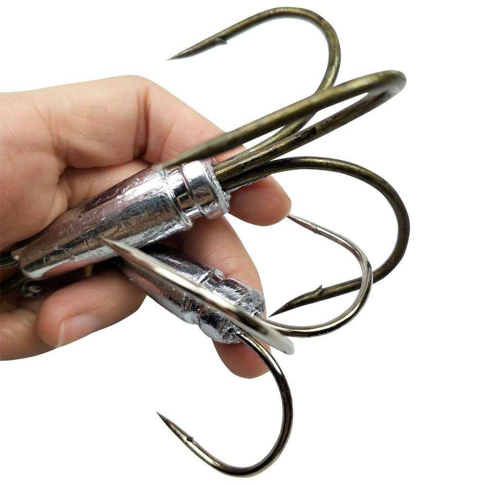 2pcs/Pack Weighted Treble Hooks 5 Sizes 0.7oz 1.1oz 1.6oz 2.1oz 2.8oz M480531