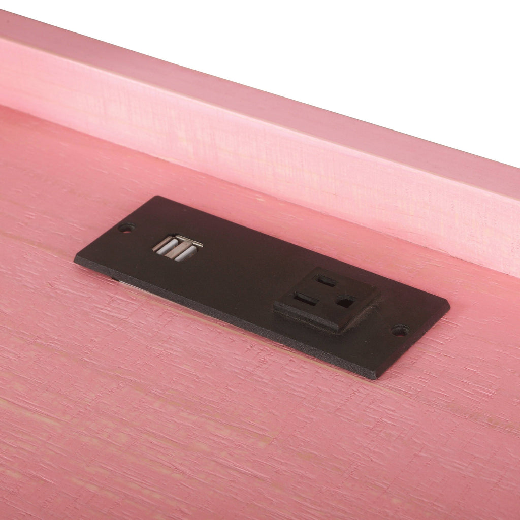 Black Industrial Computer Desk with USB Port V129