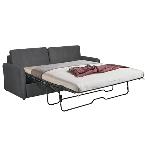 86.6" Queen Sleeper Sofa with Pullout Bed in Dark Grey Y77742
