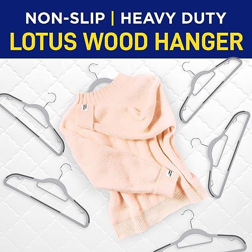 80 Pieces Black Clothes Hanger Set with 360° Swivel Hook and Non-Slip Rubber Design O450589