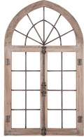 Distressed Gray Arched Cathedral Window Frame Wall Décor H81116