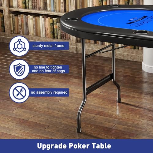 84" Foldable Blackjack Poker Table with Cup Holders W33662