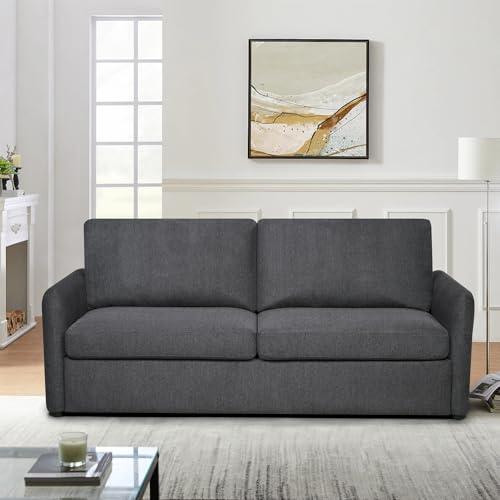 86.6" Queen Sleeper Sofa with Pullout Bed in Dark Grey Y77742