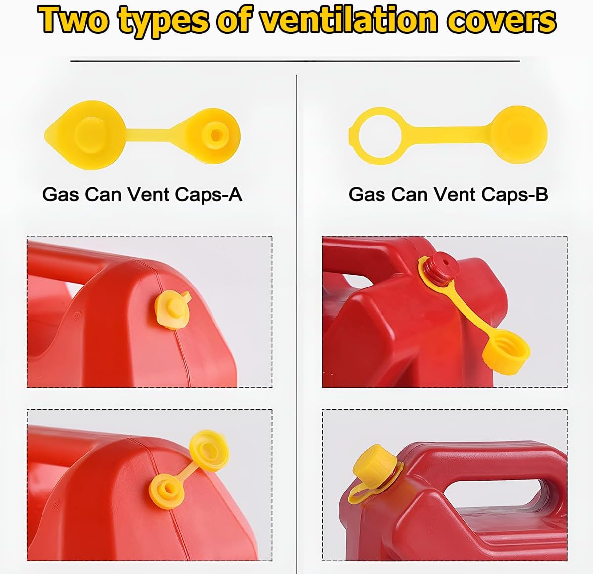 Gas Can Spout Replacement Kits, Flexible Gas Can Nozzle with Screw Collar Caps, Spout Sealing Cap, Rubber Gasket, Replacement Vent Caps J419