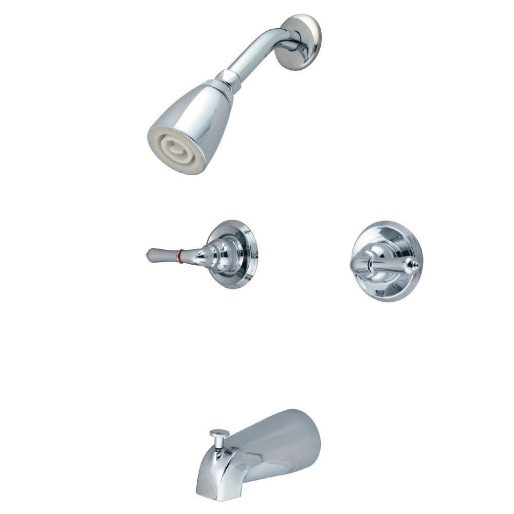 2-Handle 1-Spray Tub and Shower Faucet with Showerhead Polished Chrome U5040