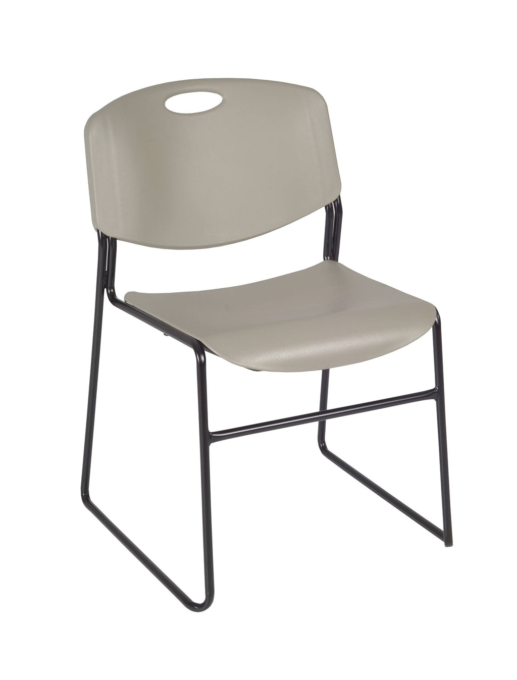 Cherry Square Breakroom Table & 4 Grey Stack Chairs A6038