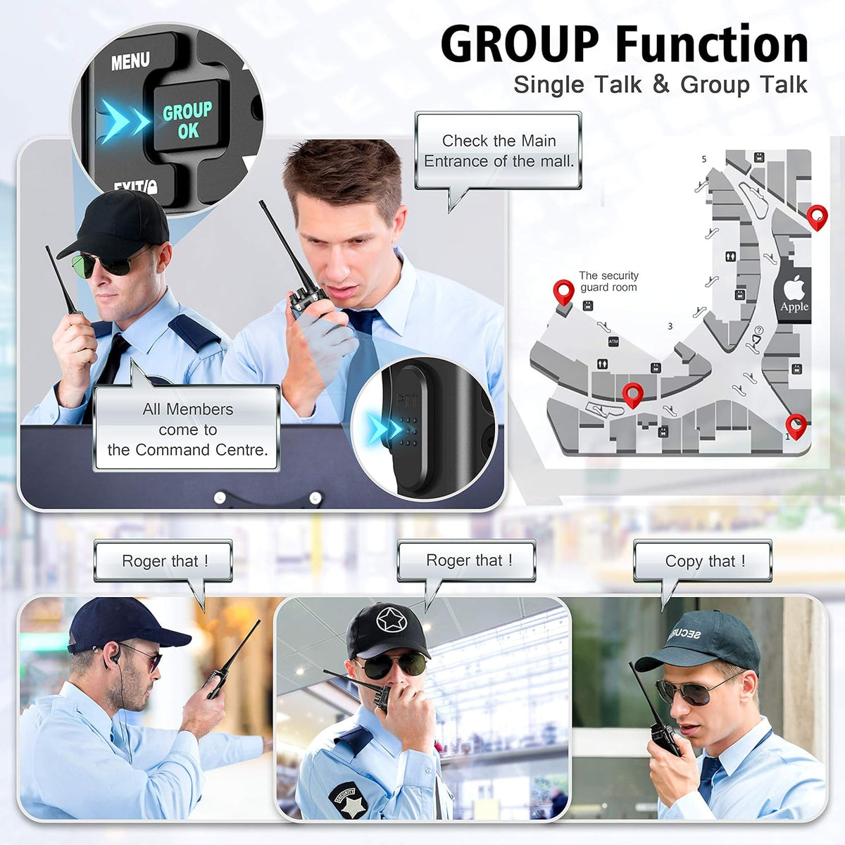 5 Watts UHF Programmable Handheld Two Way Radios 6 Packs Q6457