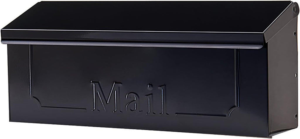 Black Wall-Mount Galvanized Steel Mailbox A888