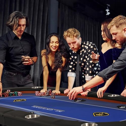 84" Foldable Blackjack Poker Table with Cup Holders W33662