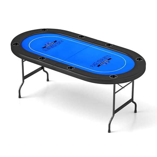 84" Foldable Blackjack Poker Table with Cup Holders W33662