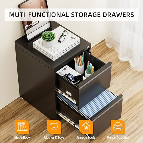 4 Drawer Black Metal File Cabinet U85709