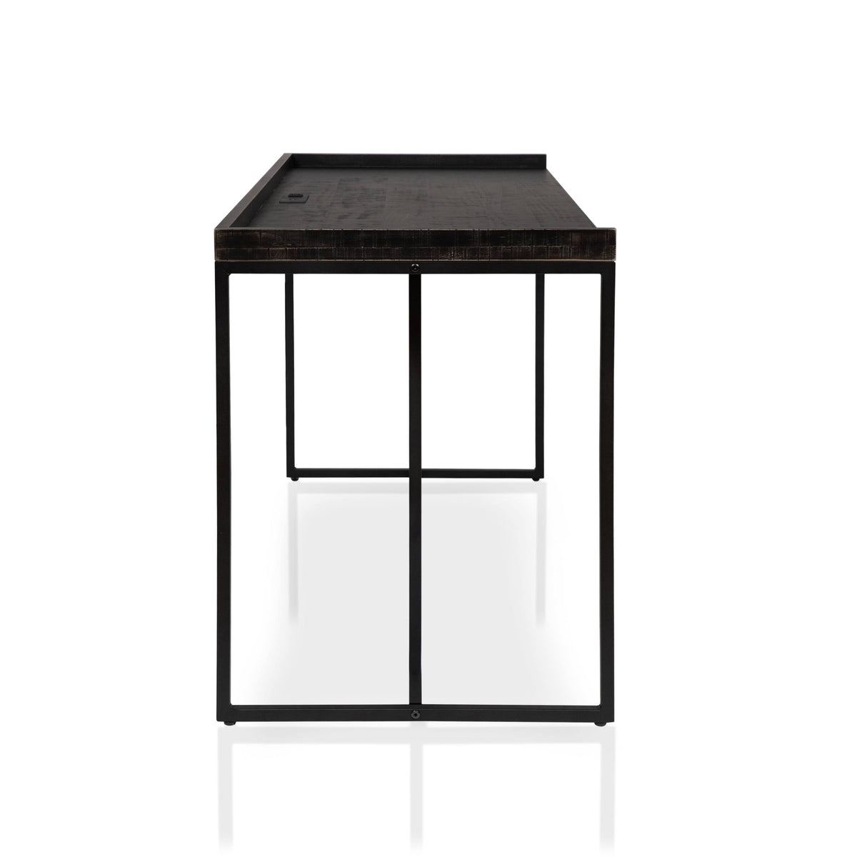 Black Industrial Computer Desk with USB Port V129
