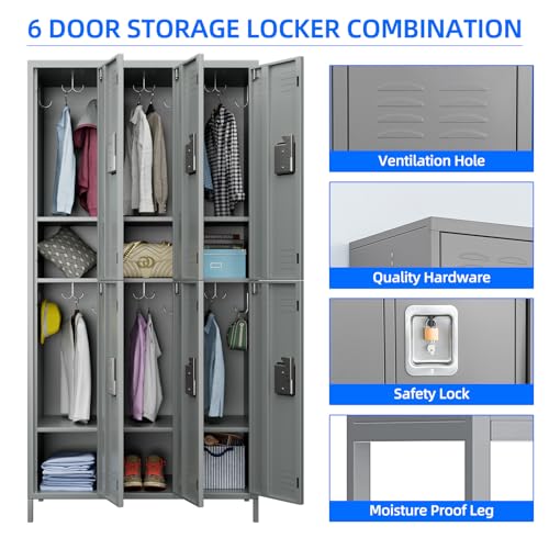 5 Door 72 inch Steel Storage Locker Q544