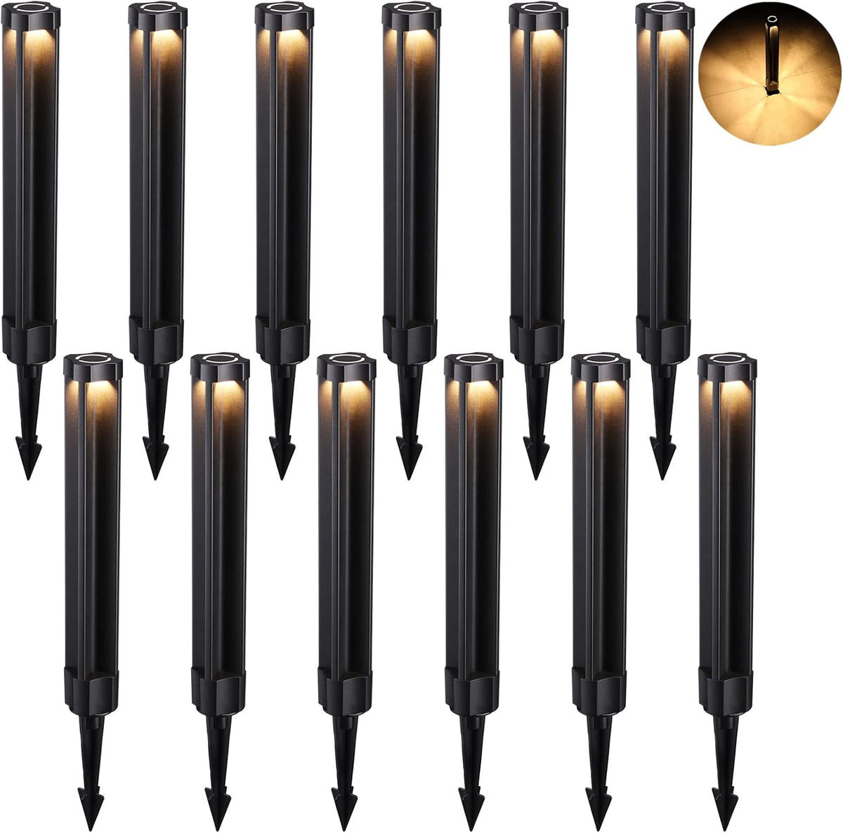 12-Pack Low Voltage Bollard Pathway Lights K734