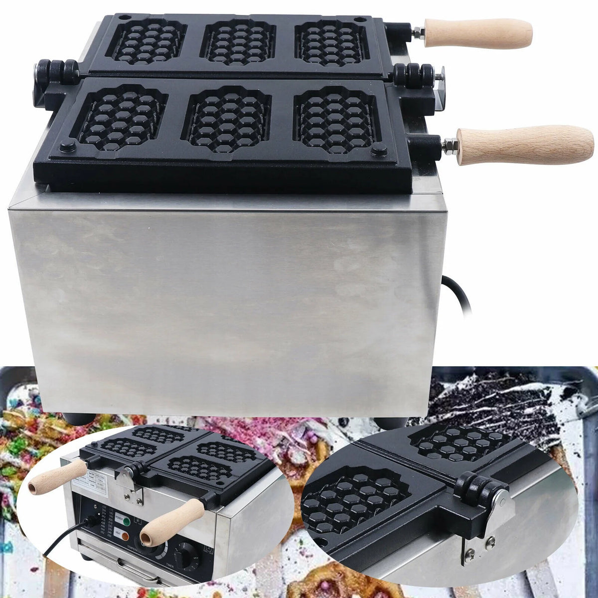 Nonstick Double Heating Electric Waffle Maker T373594