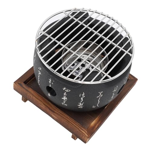 Mini Portable Round Aluminum Alloy Charcoal Hibachi Grill W27296
