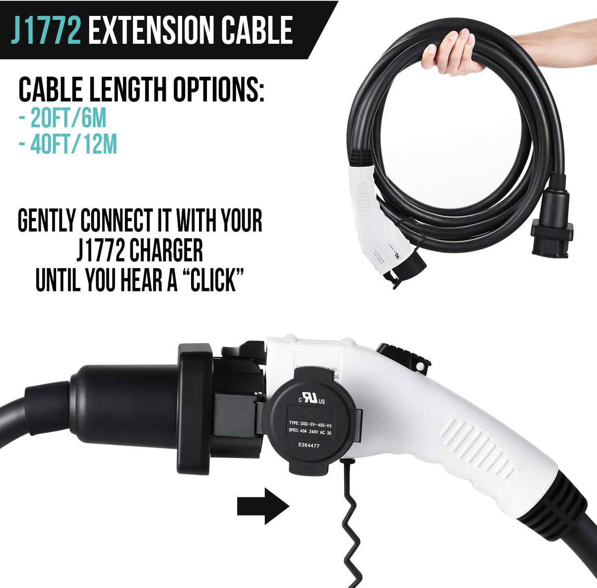 40 ft J1772 Extension Cable R540242