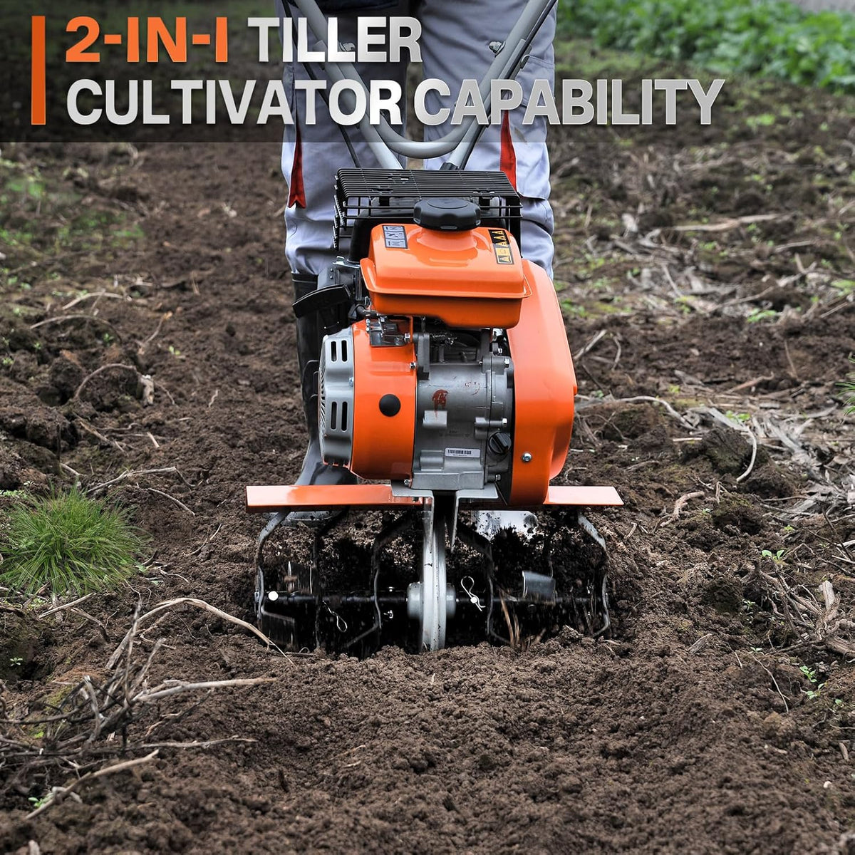 17-Inch Gas Tiller, 79 cc 4-Cycle Gas Engine, Forged Steel Tines B557