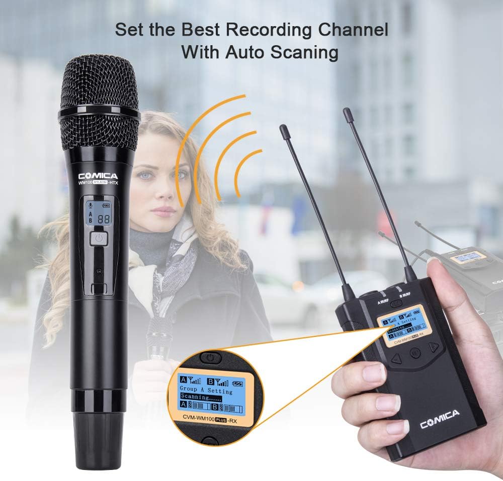 UHF Wireless Handheld Transmitter Lavalier Microphone System I582324