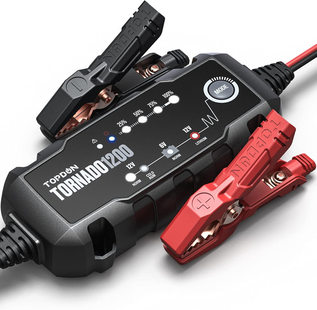 Car Battery Charger 4A/1A 6V/12V for Lead-Acid/Lithium ion Batteries K90315