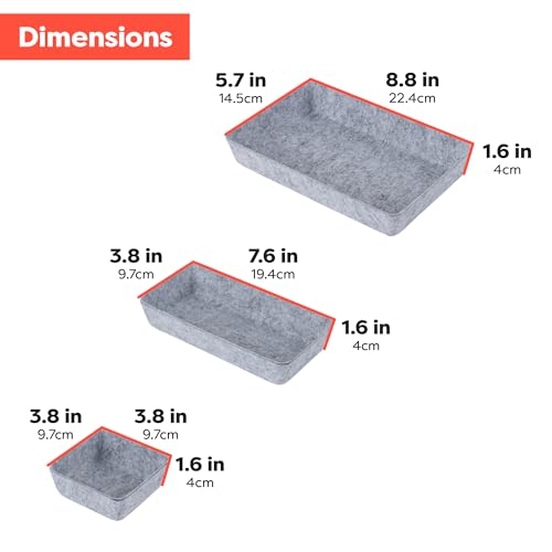 10-Piece Modular Felt Drawer Organizer Set J965